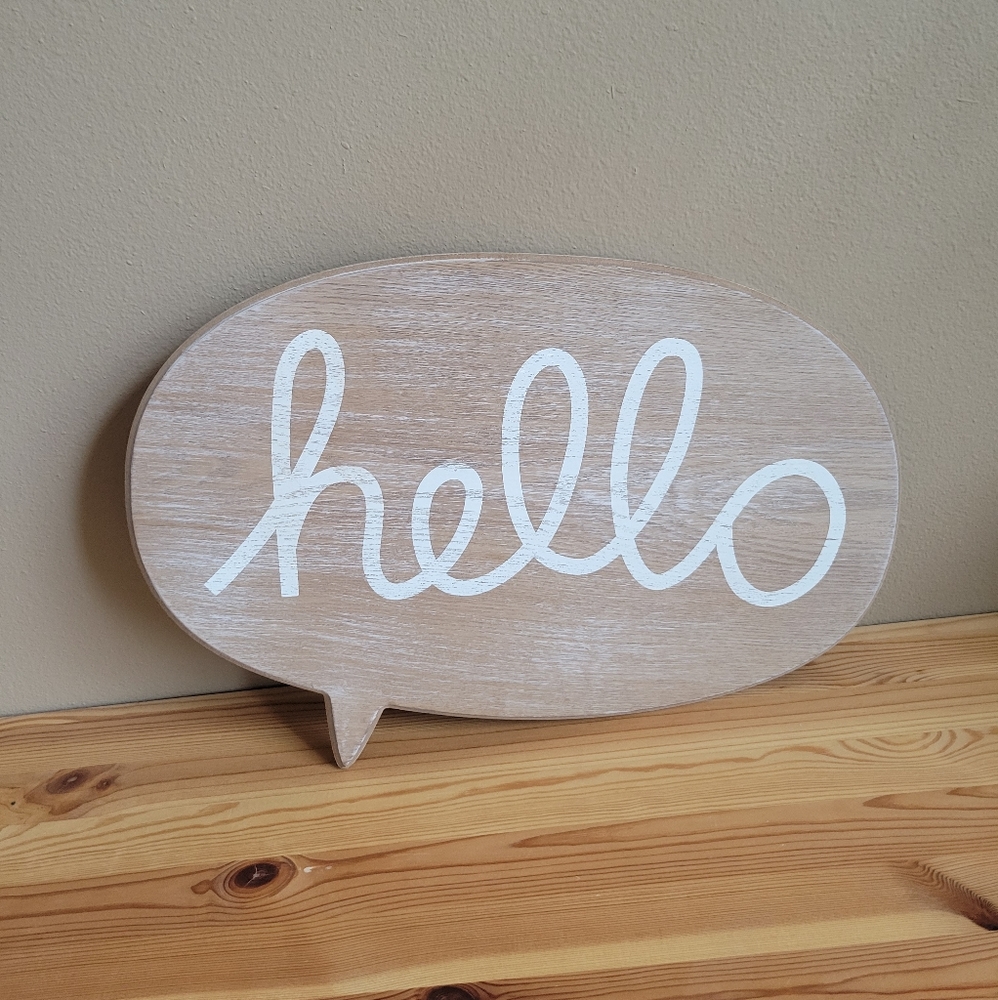 Hello wood sign from Target